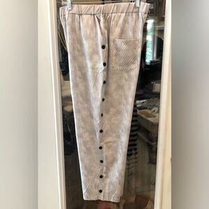 ☀️ Grey Stripe Polyester/Spandex Pants, Stretch Waist Size XL